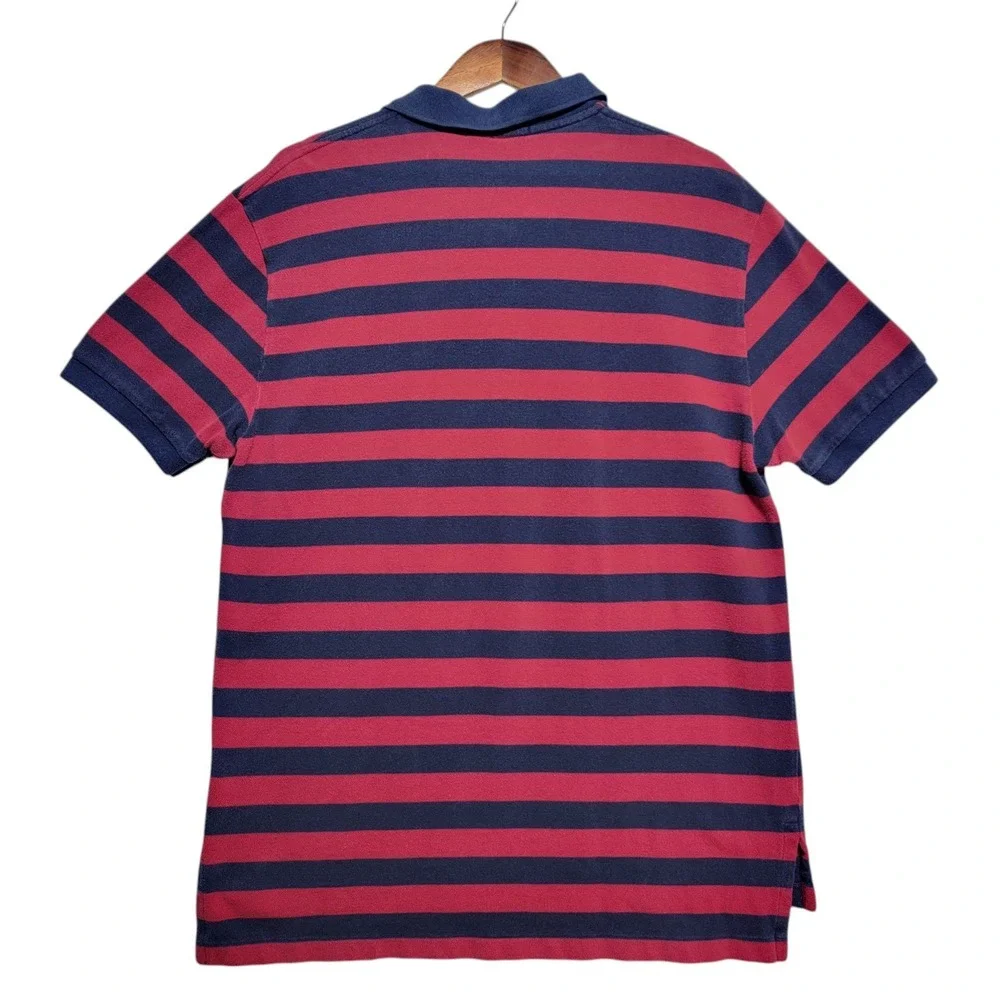 VTG Polo By Ralph Lauren Men's Size XL Shirt Red Blue‎ Stripes Long Sleeve Rugby